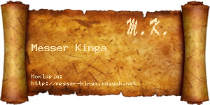 Messer Kinga névjegykártya